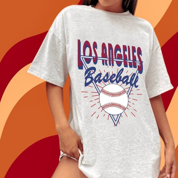 Retro Los Angeles Dodgers Tee - Vintage Style Short Sleeve T-Shirt - Picture 1 of 2